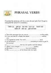English worksheet: phrasal verbs