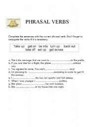 English Worksheet: phrasal verbs