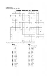 English Worksheet: Irregular and Regular Verbs in the Simple Past Tense