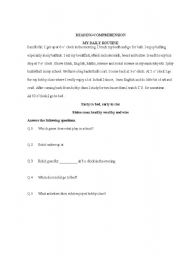 English worksheet: my daily routine