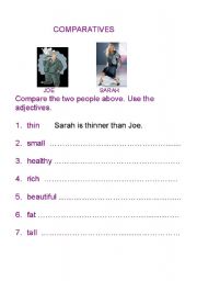 English Worksheet: COMPARATIVES - COMPARE 2 PEOPLE