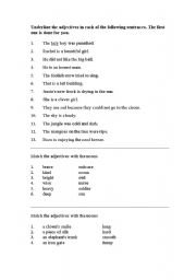 English Worksheet: Adjectives