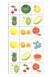 English worksheet: fruits bingo 5