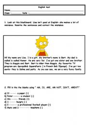 English Worksheet:   the simpson family