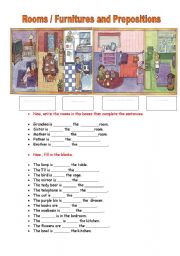 rooms /furnitures/house/prepositions