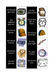 English Worksheet: time domino