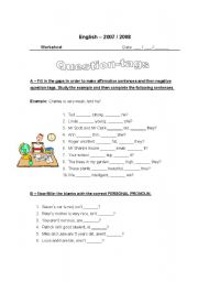 English Worksheet: Question-tags