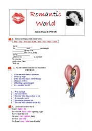 English Worksheet: Song: Romantic World by Dana Dawson 