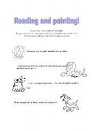 English worksheet: Painting animals