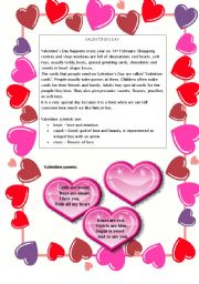 English Worksheet: Valentines Day