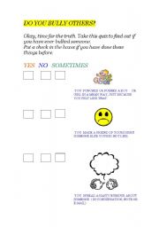 English Worksheet: Do you bully others?