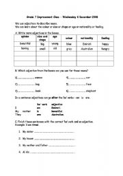 English worksheet: adjectives