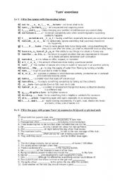 English worksheet: turn exercises