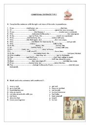 English Worksheet: CONDITIONAL SENTENCES 1