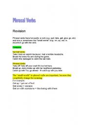 Phrasal Verbs  Revision