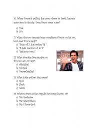English Worksheet: Bruce Almighty Movie Quiz (2/2)
