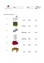 English Worksheet: furniture