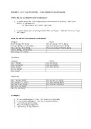 English Worksheet: Present Continuous