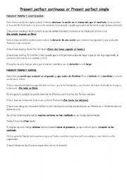 English Worksheet: present Perfect and Continuous