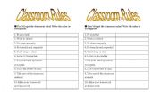 English Worksheet: Classroom rules