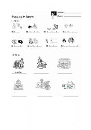 English worksheet: places in town