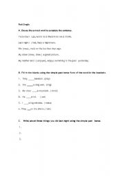 English Worksheet: Past  Simple