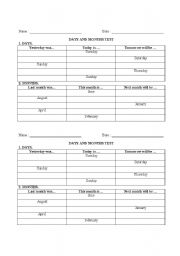 English Worksheet: Days and Months