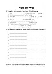 English Worksheet: PRESENT SIMPLE