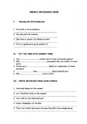 English worksheet: PRESENT CONTINUOS