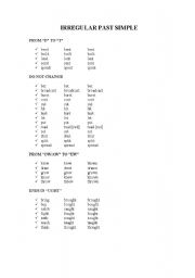 English worksheet: irregular past simple