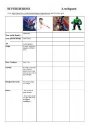 SUPERHEROES WEBQUEST