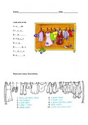 English Worksheet: clothes