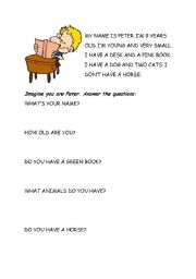 English Worksheet: Peter