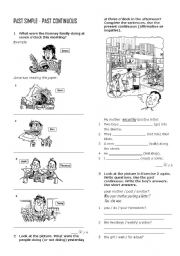 English Worksheet: Past simple and past continuous