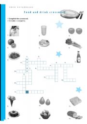 FOOD AND DRINK CROSSWORD