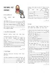 English Worksheet: Past simple and past continuous