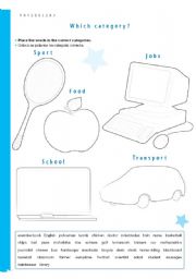 English worksheet: VOCABULARY WORKSHEET