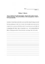 English Worksheet: Revising an essay using Editors Marks