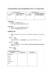 English Worksheet: comparative and superlative forms