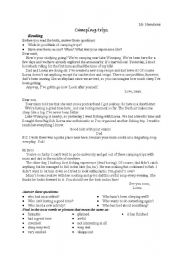 English Worksheet: reading letters vocabulary