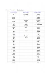 English Worksheet: Irregular Verbs Quiz 