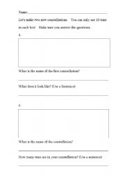 English worksheet: Constellations