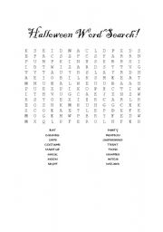 English Worksheet: halloween word search