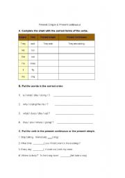 English Worksheet: Present Simple & Present Continuous