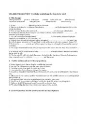 English worksheet: celebrities reveiw