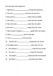 English Worksheet: Go with comparative degree!