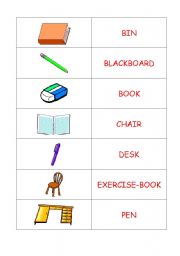 English Worksheet: Classroom domino