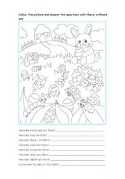 English Worksheet: The Easter eggs hunt