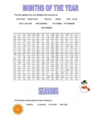 English Worksheet: Months Of The Year