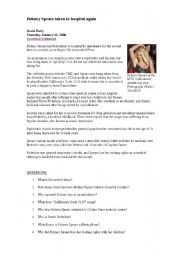 English Worksheet: Britney Spears News